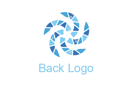 shiny gemstones swirl star logo