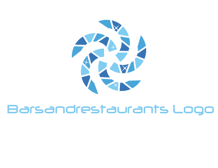 shiny gemstones swirl star logo