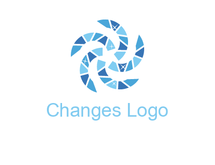 shiny gemstones swirl star logo