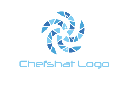 shiny gemstones swirl star logo