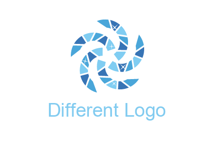 shiny gemstones swirl star logo