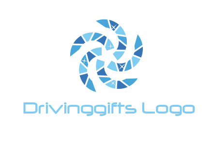 shiny gemstones swirl star logo