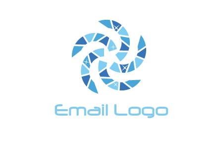 shiny gemstones swirl star logo