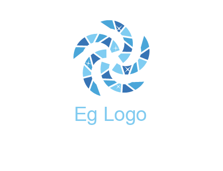 shiny gemstones swirl star logo
