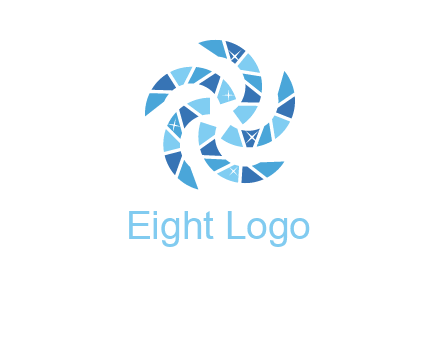 shiny gemstones swirl star logo