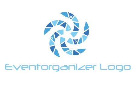 shiny gemstones swirl star logo