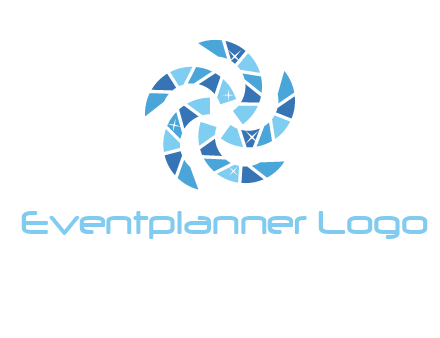 shiny gemstones swirl star logo