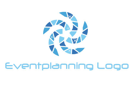 shiny gemstones swirl star logo