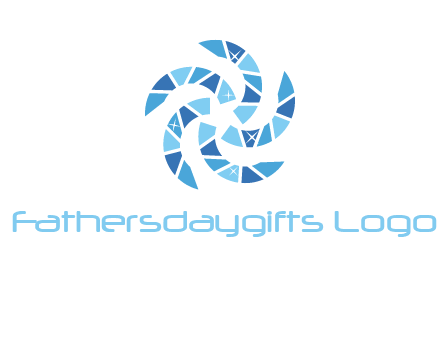 shiny gemstones swirl star logo