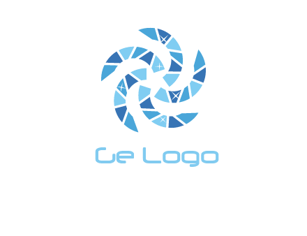 shiny gemstones swirl star logo