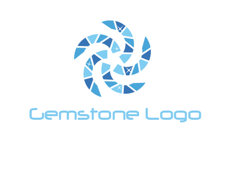 shiny gemstones swirl star logo