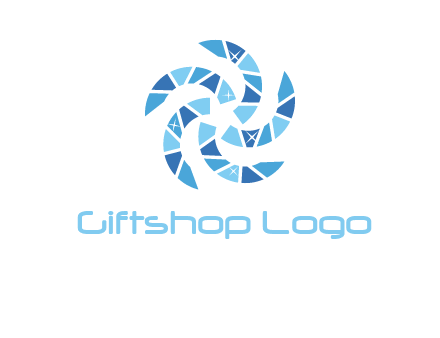 shiny gemstones swirl star logo