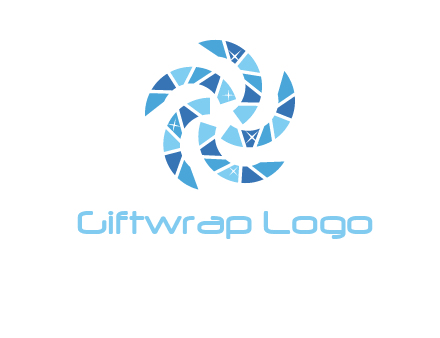 shiny gemstones swirl star logo
