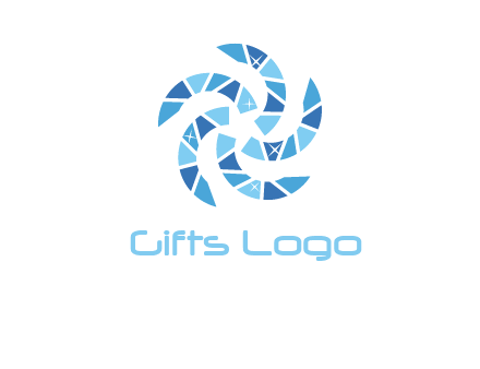 shiny gemstones swirl star logo