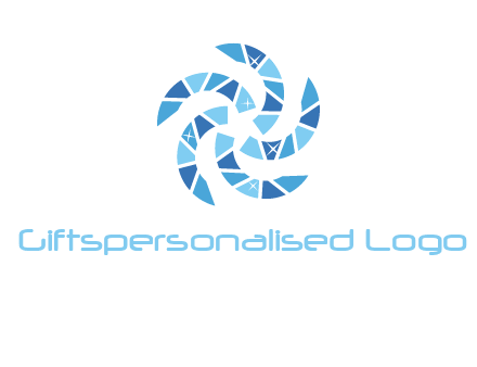 shiny gemstones swirl star logo