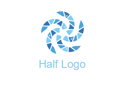 shiny gemstones swirl star logo