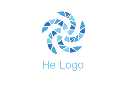 shiny gemstones swirl star logo