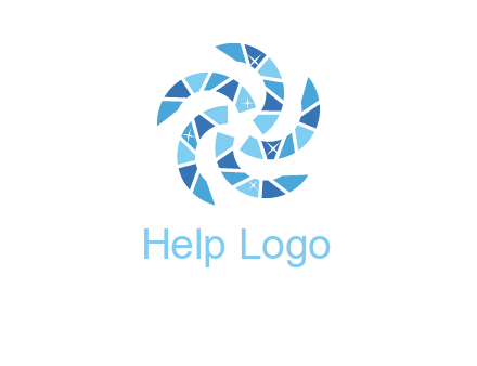 shiny gemstones swirl star logo