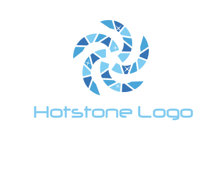 shiny gemstones swirl star logo