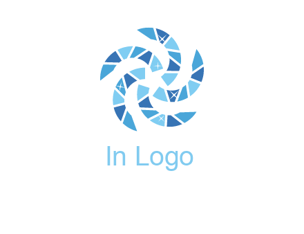 shiny gemstones swirl star logo