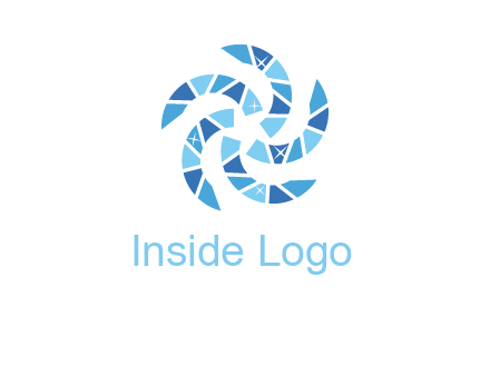 shiny gemstones swirl star logo