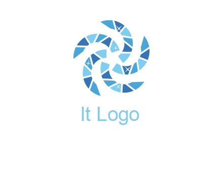 shiny gemstones swirl star logo
