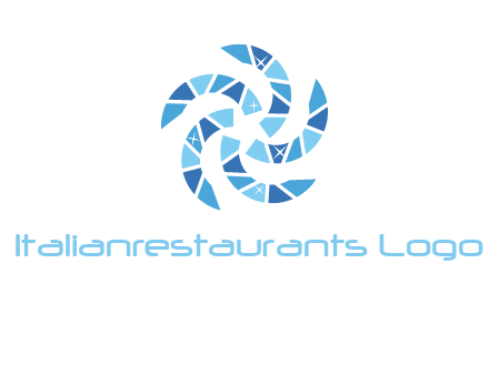 shiny gemstones swirl star logo
