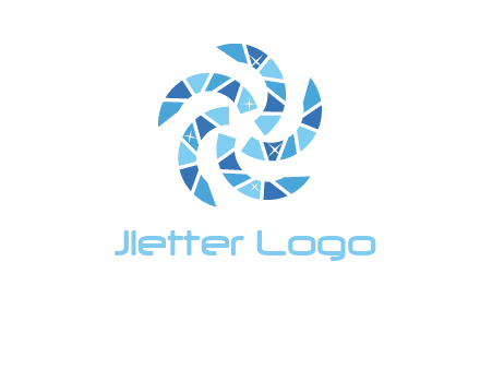 shiny gemstones swirl star logo
