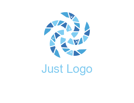 shiny gemstones swirl star logo