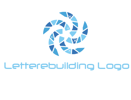 shiny gemstones swirl star logo