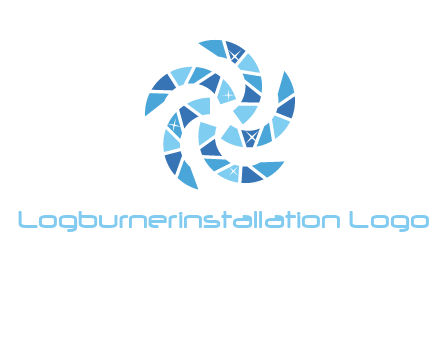 shiny gemstones swirl star logo