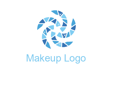 shiny gemstones swirl star logo