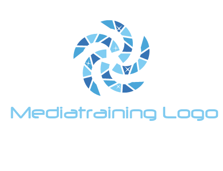 shiny gemstones swirl star logo