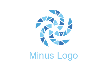 shiny gemstones swirl star logo