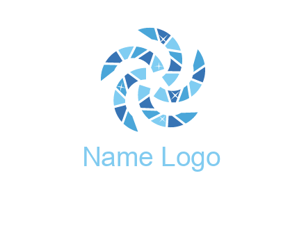 shiny gemstones swirl star logo