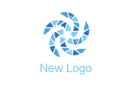 shiny gemstones swirl star logo