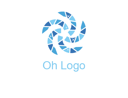shiny gemstones swirl star logo