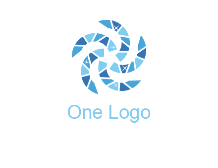 shiny gemstones swirl star logo