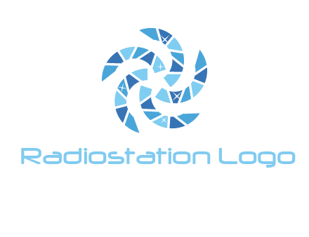shiny gemstones swirl star logo