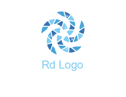 shiny gemstones swirl star logo