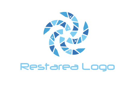 shiny gemstones swirl star logo