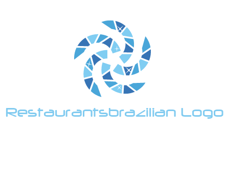 shiny gemstones swirl star logo