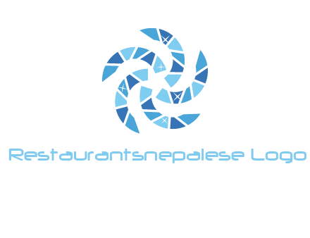 shiny gemstones swirl star logo