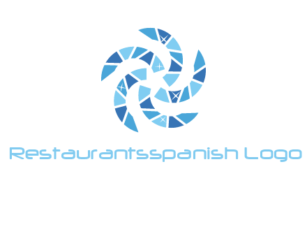 shiny gemstones swirl star logo