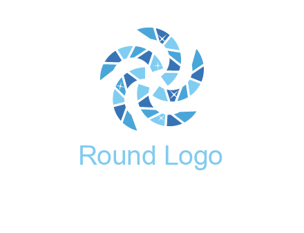 shiny gemstones swirl star logo