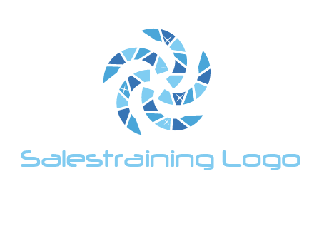 shiny gemstones swirl star logo