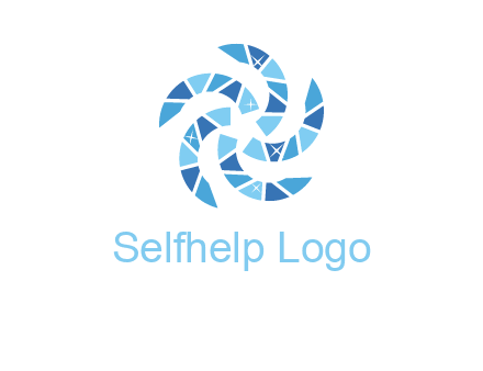 shiny gemstones swirl star logo