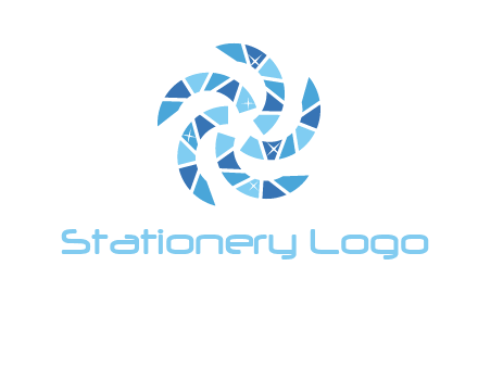 shiny gemstones swirl star logo