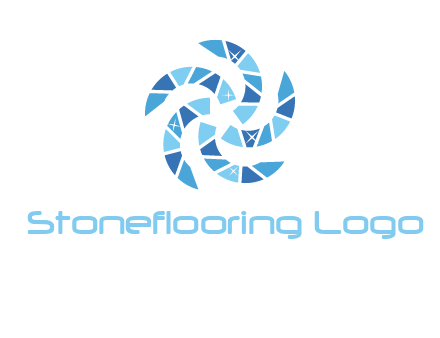 shiny gemstones swirl star logo