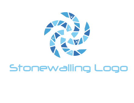 shiny gemstones swirl star logo